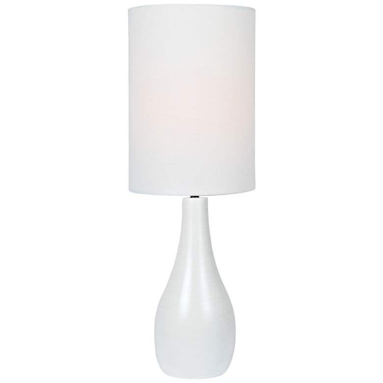 Image 1 Quatro 31 inch High White Modern Table Lamp with White Shade