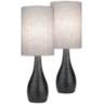 Quatro Ceramic Dark Bronze Finish Modern Table Lamps Set of 2
