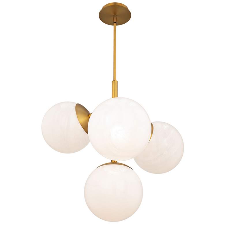 Image 3 Quatrro 24"H x 26.5"W 4-Light Pendant in Aged Brass more views
