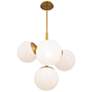 3_Quatrro 24"H x 26.5"W 4-Light Pendant in Aged Brass more views