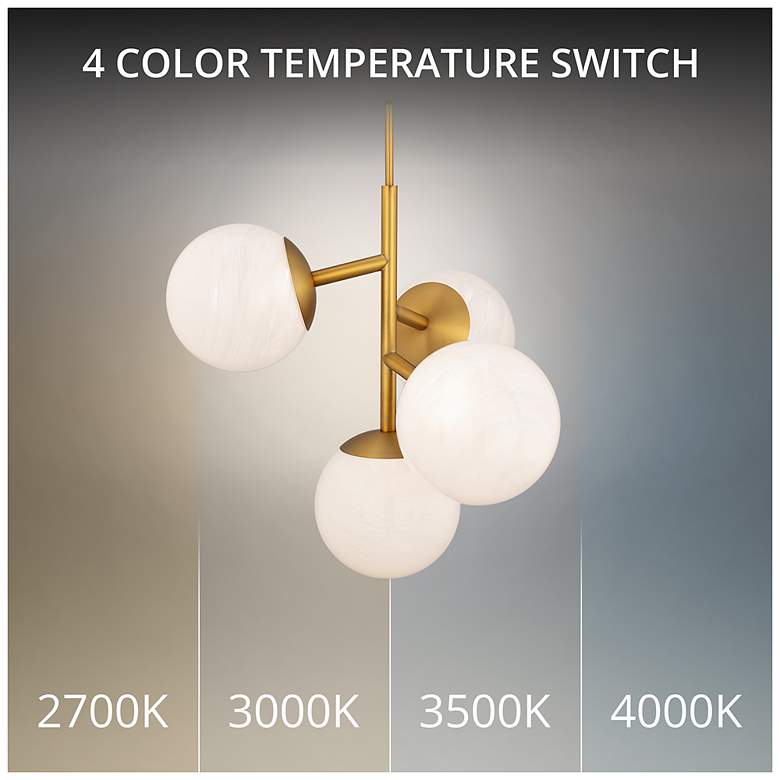 Image 5 Quatrro 24"H x 26.5"W 4-Light Pendant in Aged Brass more views