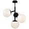 Quatrro 24"H x 26.5"W 4-Light Pendant in Black