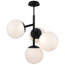 Quatrro 24"H x 26.5"W 4-Light Pendant in Black