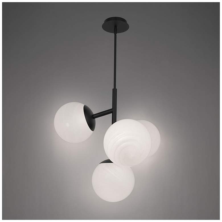 Image 3 Quatrro 24"H x 26.5"W 4-Light Pendant in Black more views