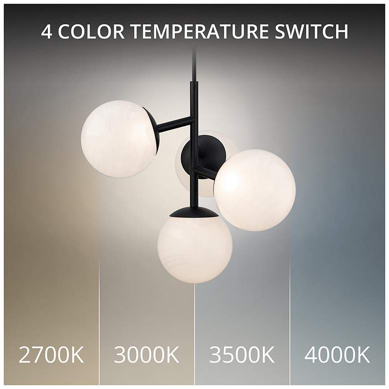Image 4 Quatrro 24"H x 26.5"W 4-Light Pendant in Black more views