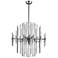 Quebec 22" Wide Satin Nickel Glass 6-Light Pendant