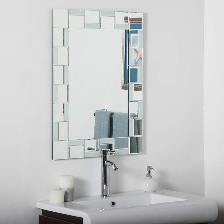 Image 1 Quebec 23 1/2 inch x 31 1/2 inch Rectangular Frameless Wall Mirror