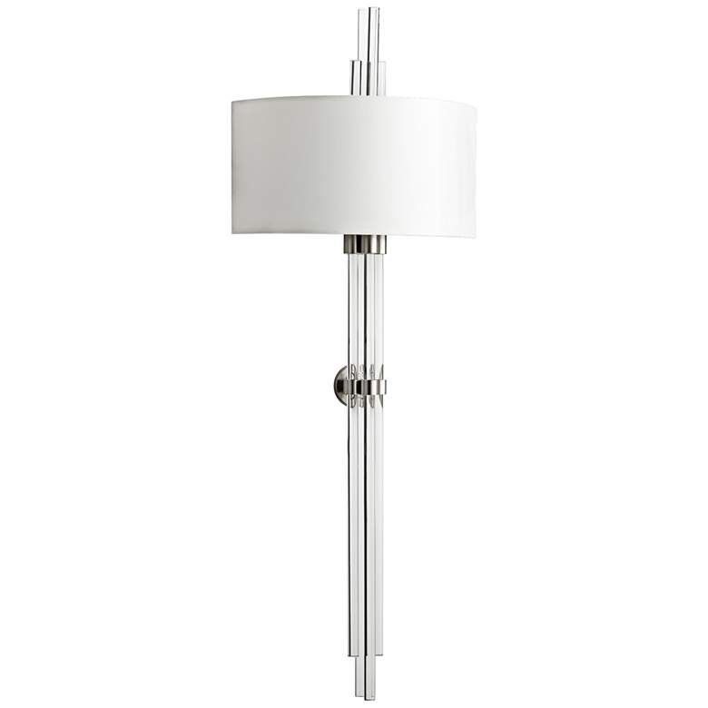 Image 1 Quebec 47 inch High Vertical Glass Satin Nickel Wall Sconce