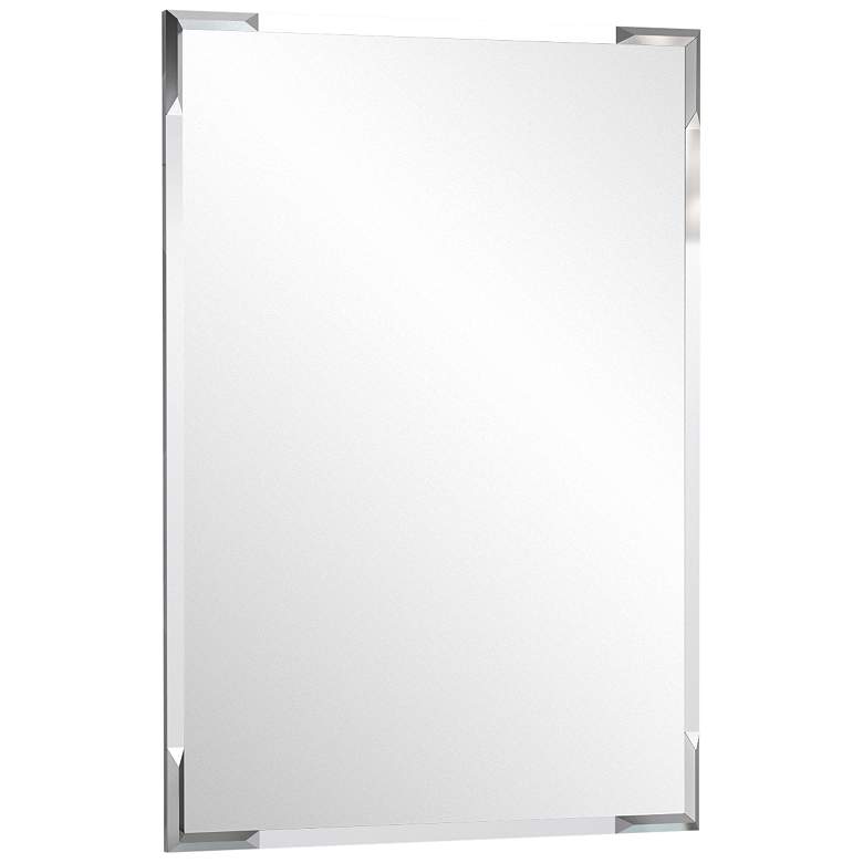 Image 2 Quebec Chrome 24 1/2 inch x 32 1/2 inch Flush Mount Wall Mirror