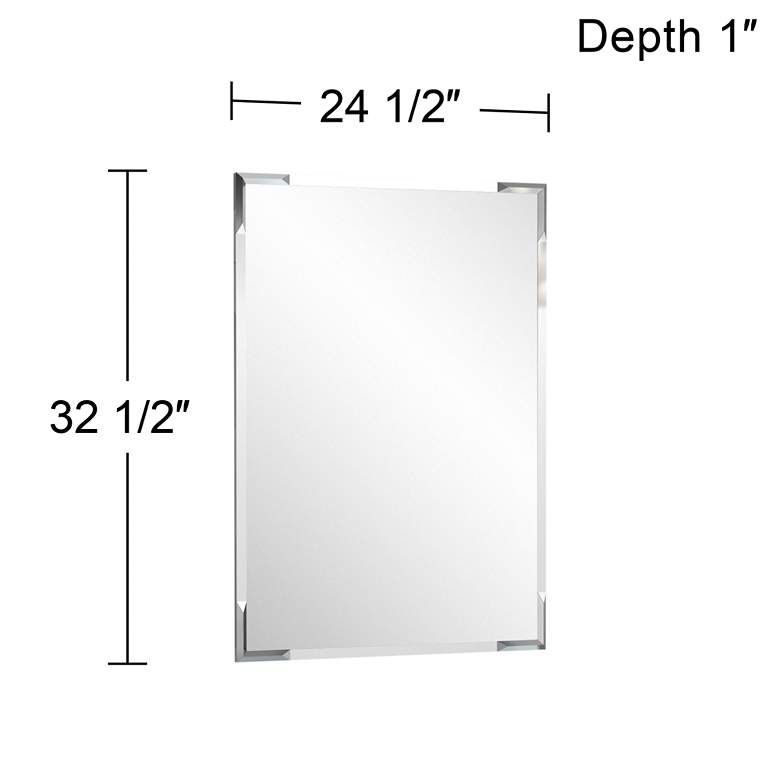 Image 4 Quebec Chrome 24 1/2 inch x 32 1/2 inch Flush Mount Wall Mirror more views