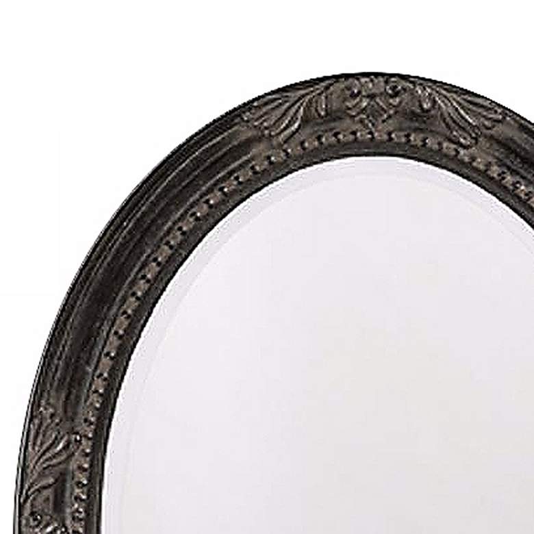 Image 3 Queen Ann Antique Black Finish 33" High Oval Wall Mirror more views