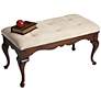 Queen Anne 38" Wide Plantation Cherry Cushioned Bench