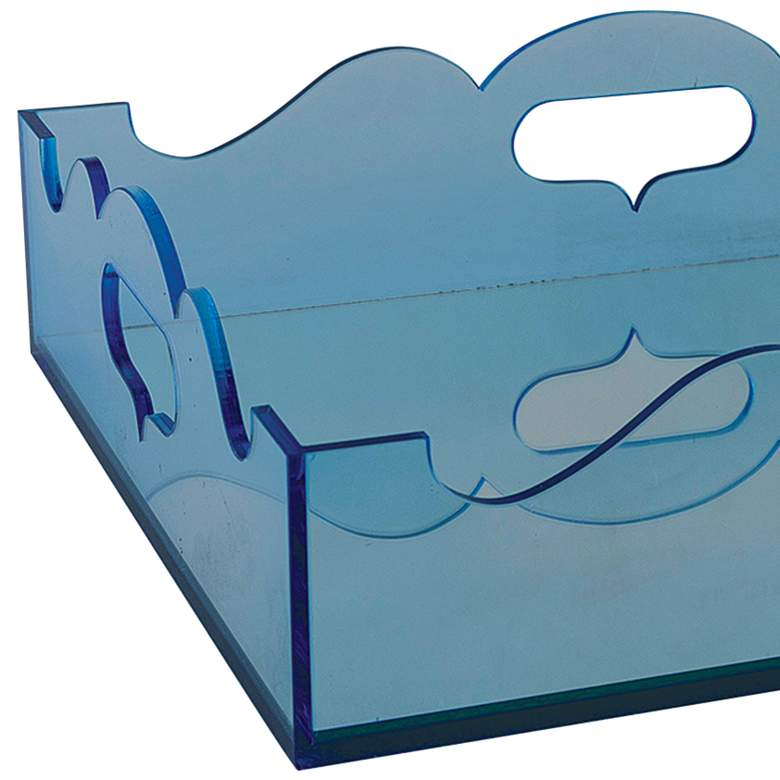 Image 2 Queen Anne Blue Lucite Decorative Tray more views