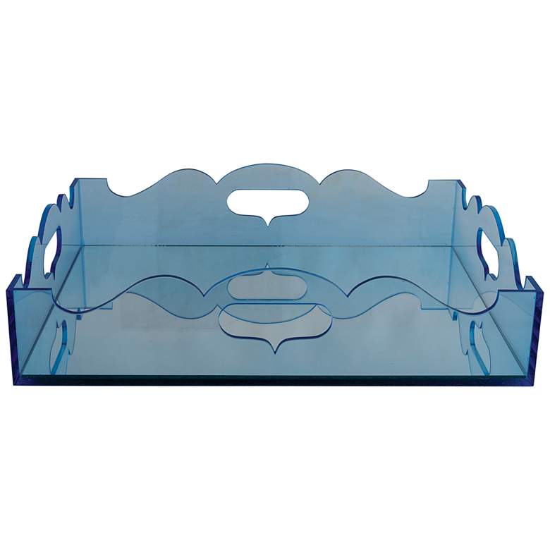 Image 3 Queen Anne Blue Lucite Decorative Tray more views