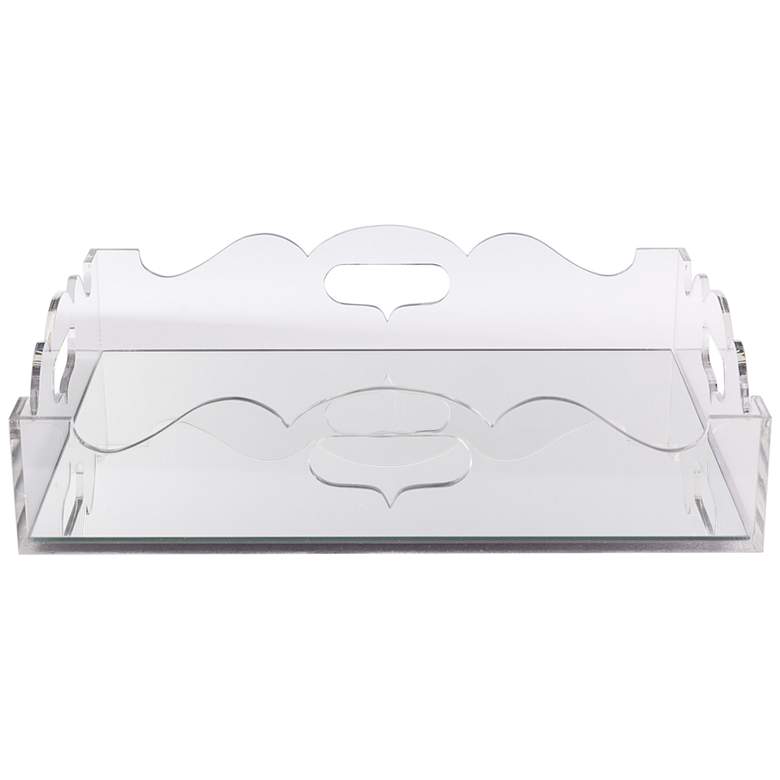 Image 1 Queen Anne Clear Lucite Decorative Tray