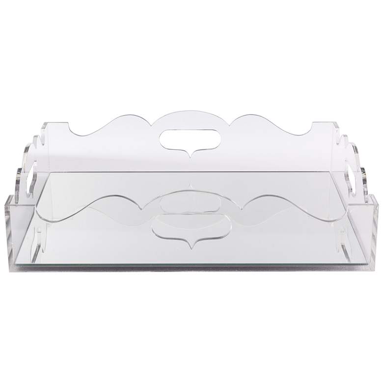 Image 1 Queen Anne Clear Lucite Decorative Tray