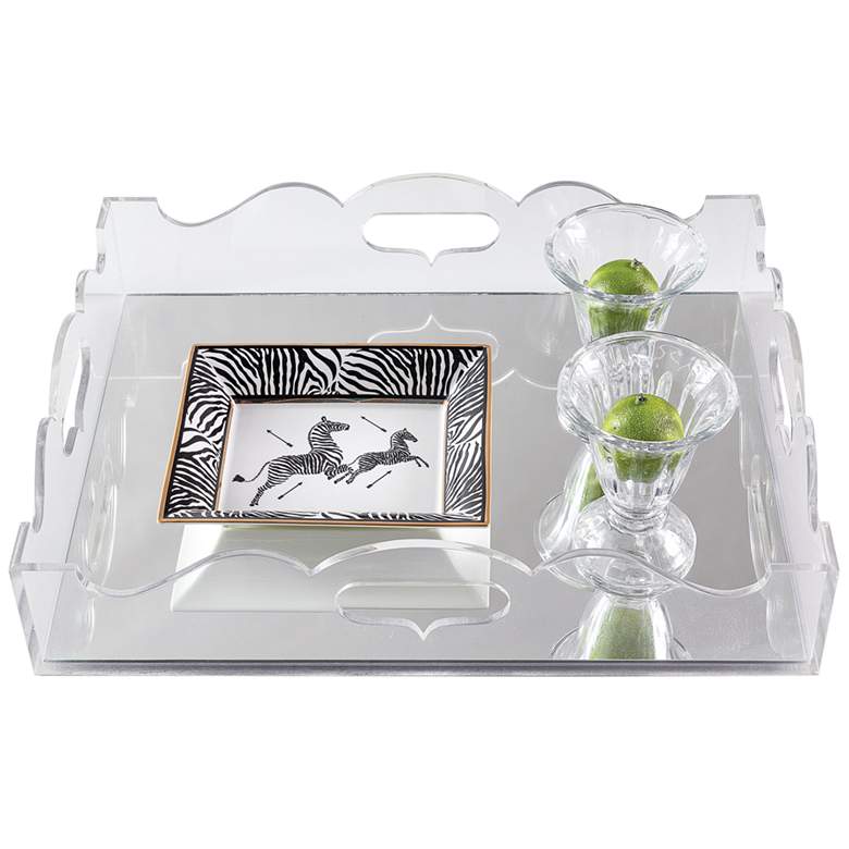 Image 3 Queen Anne Clear Lucite Decorative Tray more views
