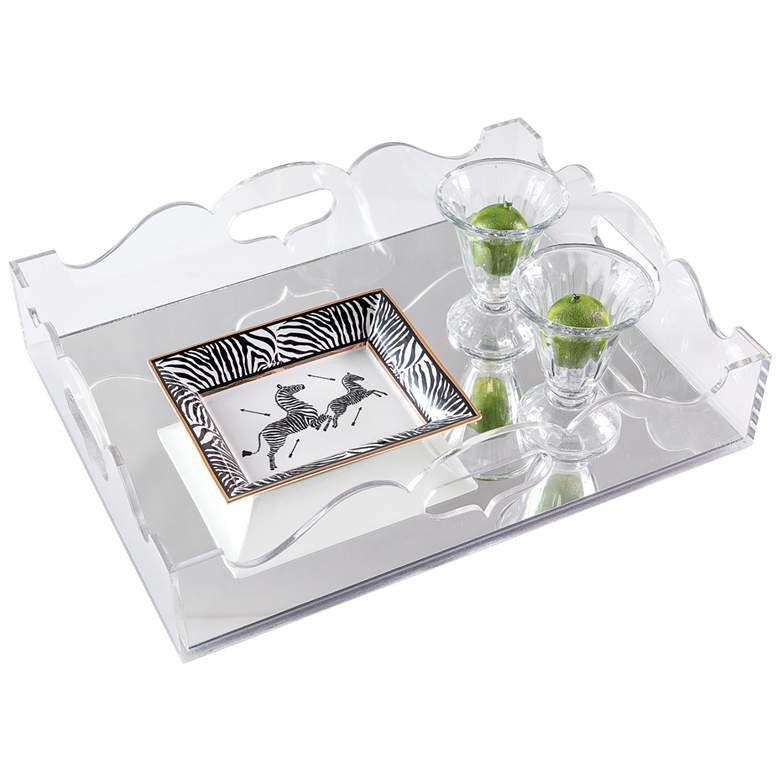 Image 4 Queen Anne Clear Lucite Decorative Tray more views