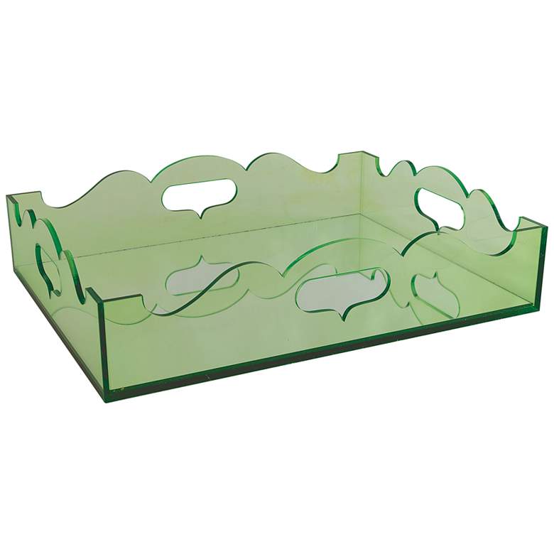 Image 1 Queen Anne Green Lucite Decorative Tray