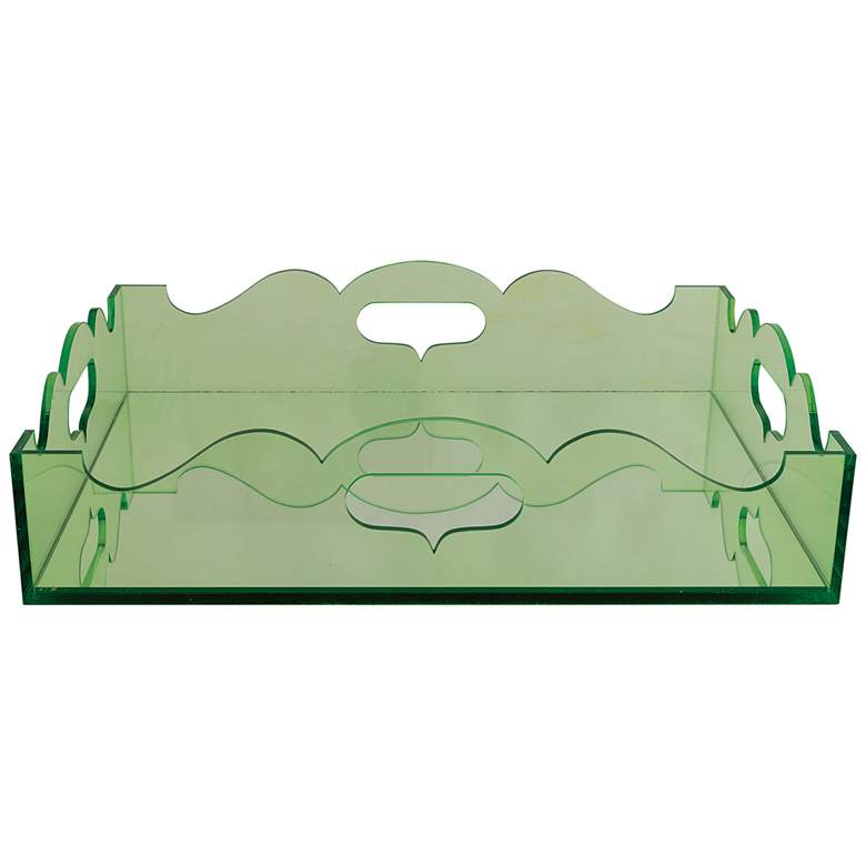 Image 3 Queen Anne Green Lucite Decorative Tray more views