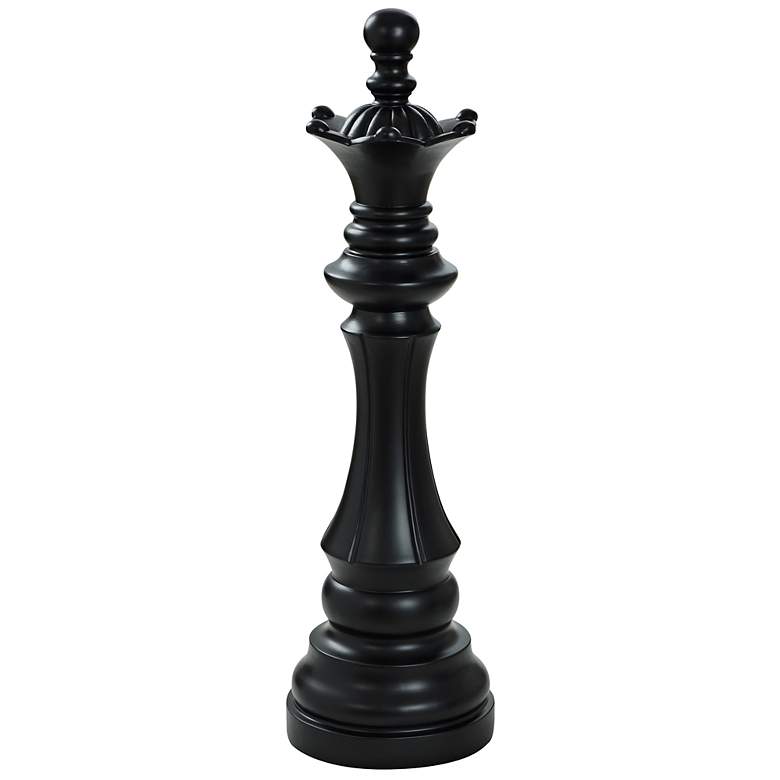 Image 1 Queen Matte Black Resin Chess Piece