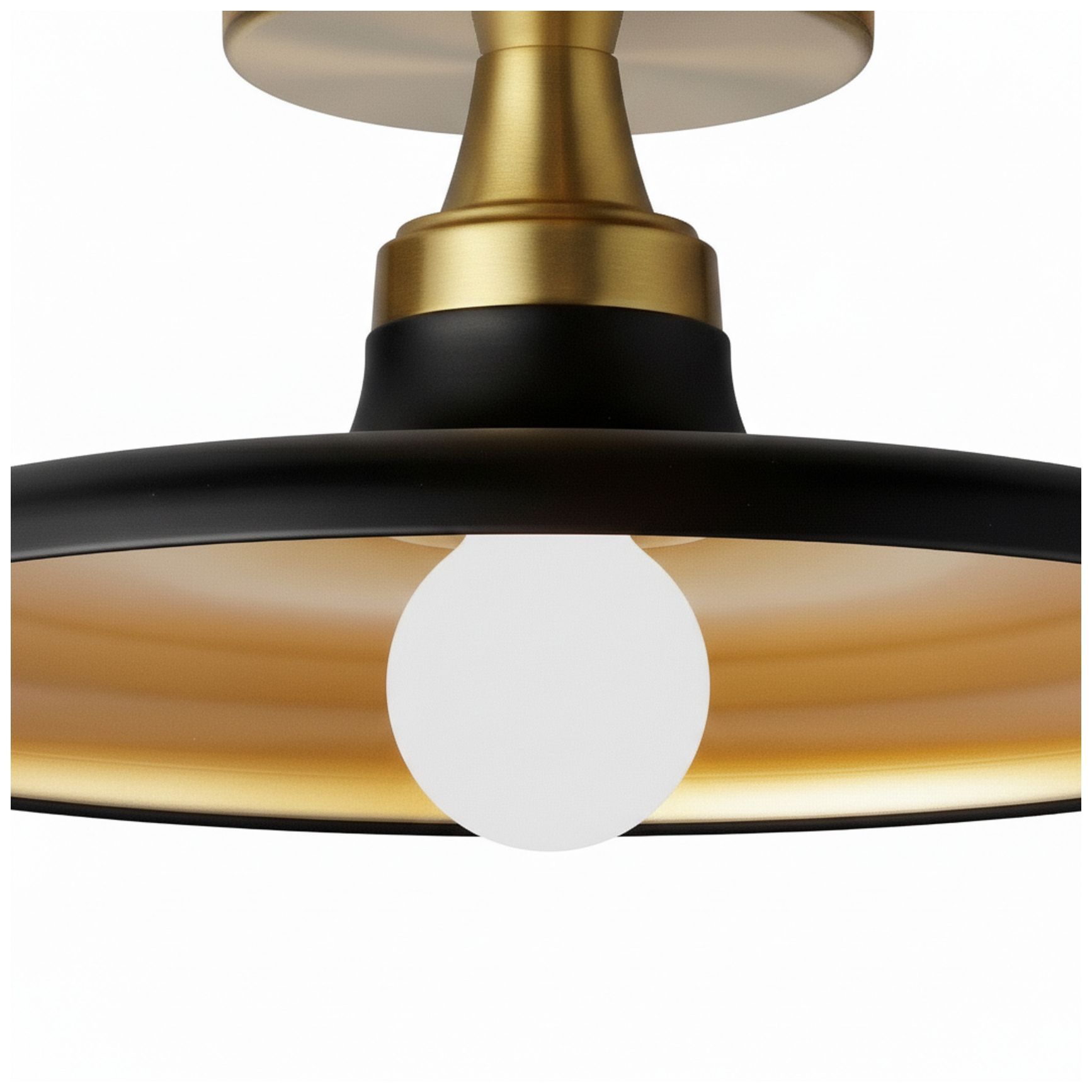 Image 3 Quentin 12" Wide Matte Black, Gold, Aged Brass Flush Mount more views