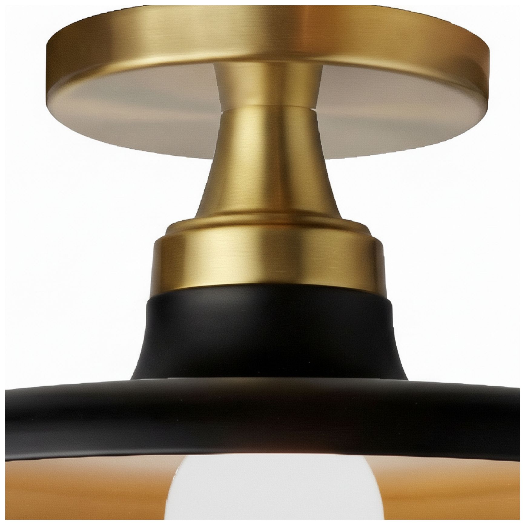 Image 4 Quentin 12" Wide Matte Black, Gold, Aged Brass Flush Mount more views