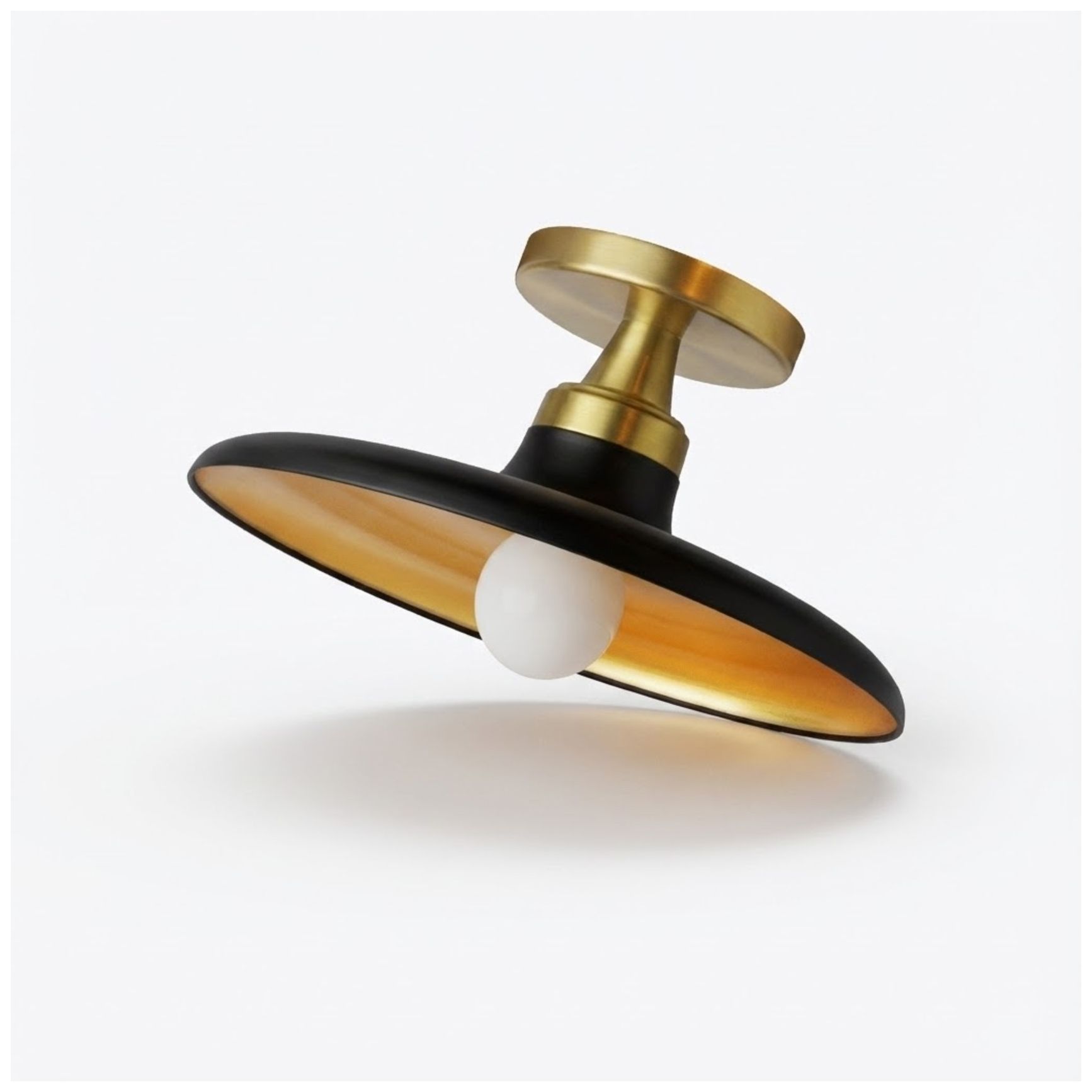 Image 7 Quentin 12" Wide Matte Black, Gold, Aged Brass Flush Mount more views