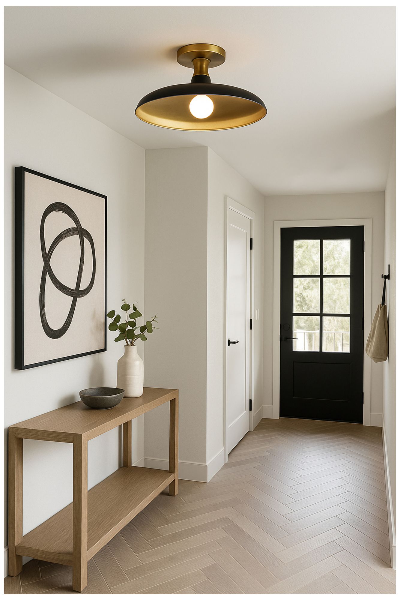 Quentin 12" Wide Matte Black, Gold, Aged Brass Flush Mount