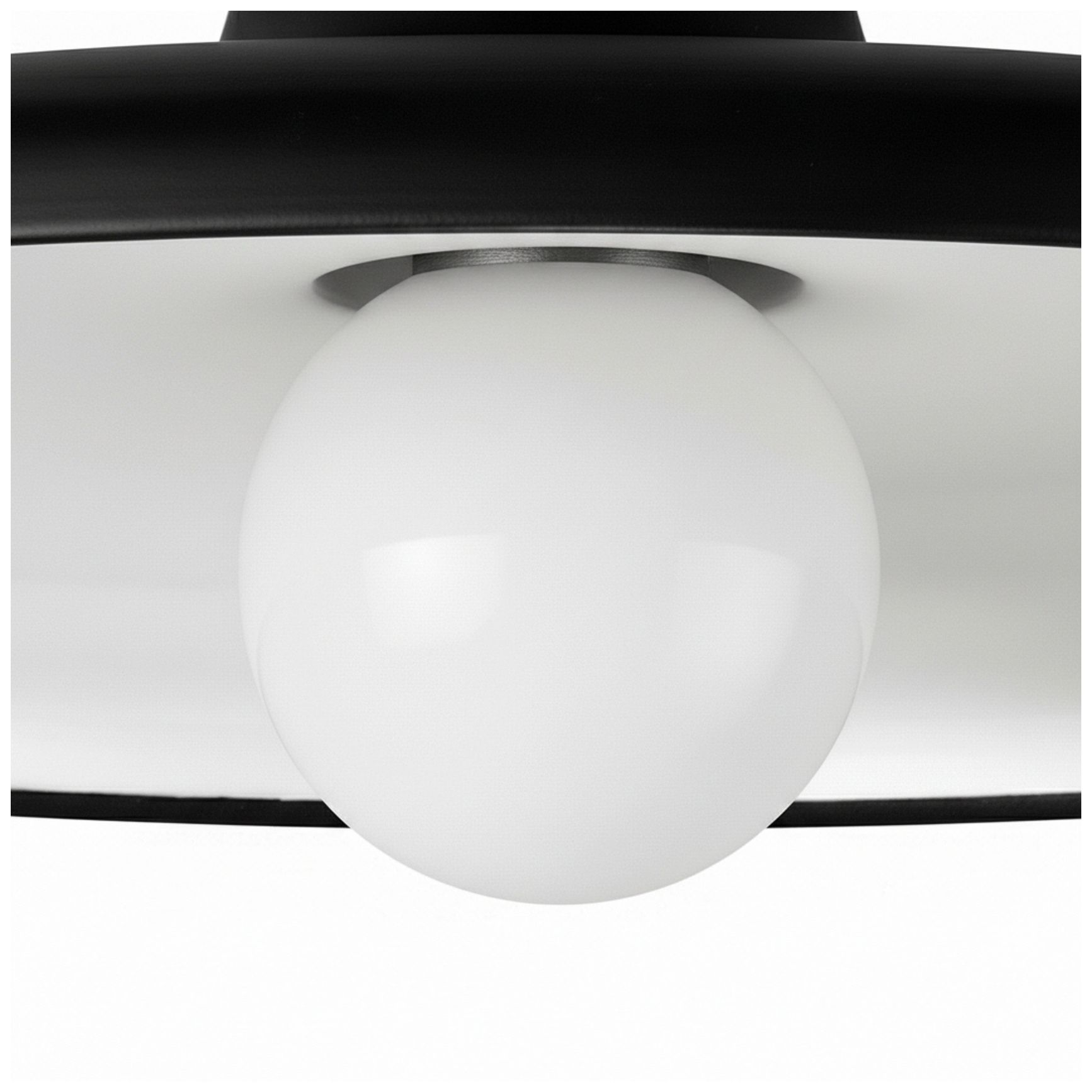 Image 2 Quentin 12" Wide Matte Black, White Flush Mount more views