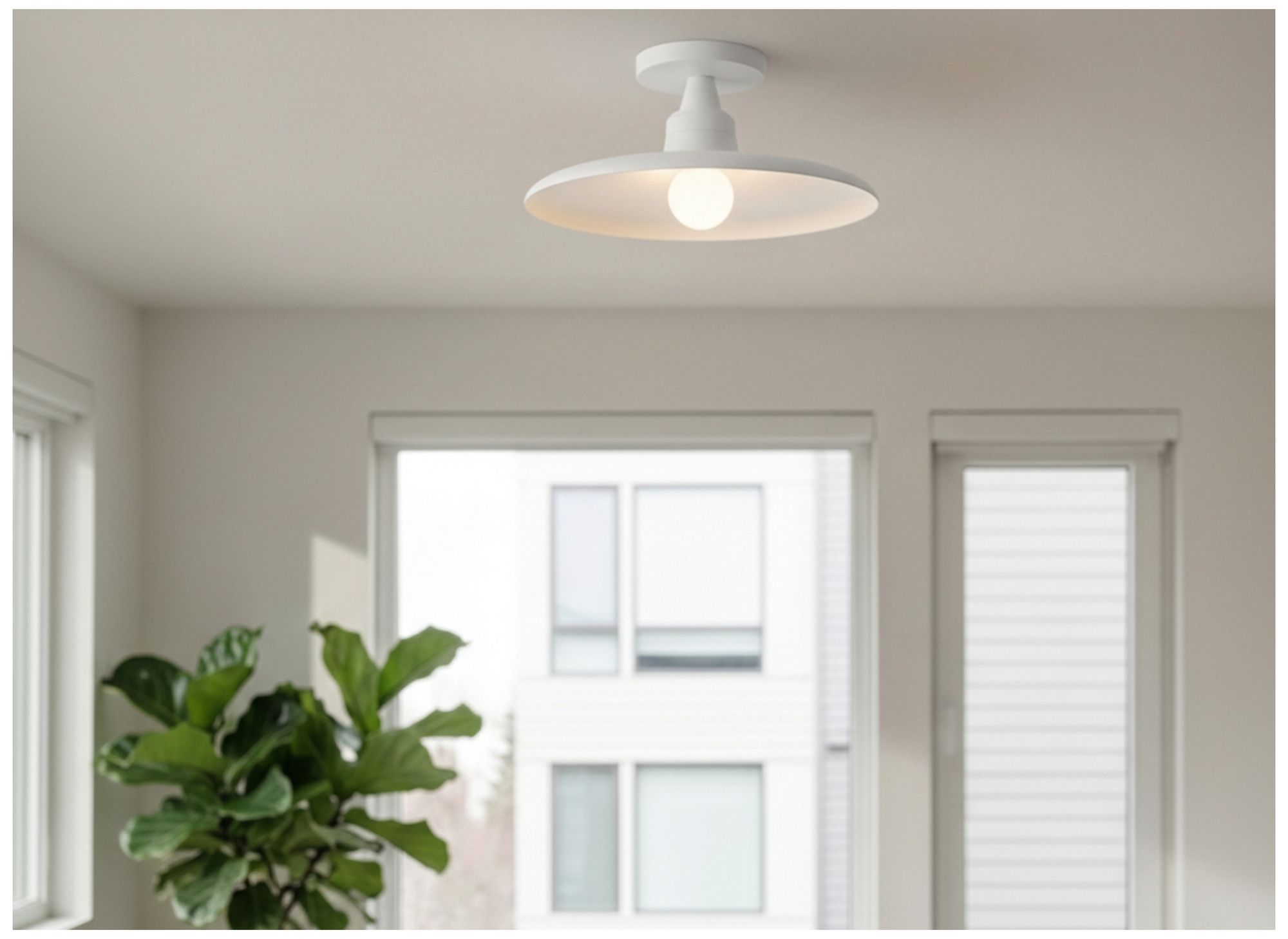 Image 5 Quentin 12" Wide Matte White Flush Mount more views