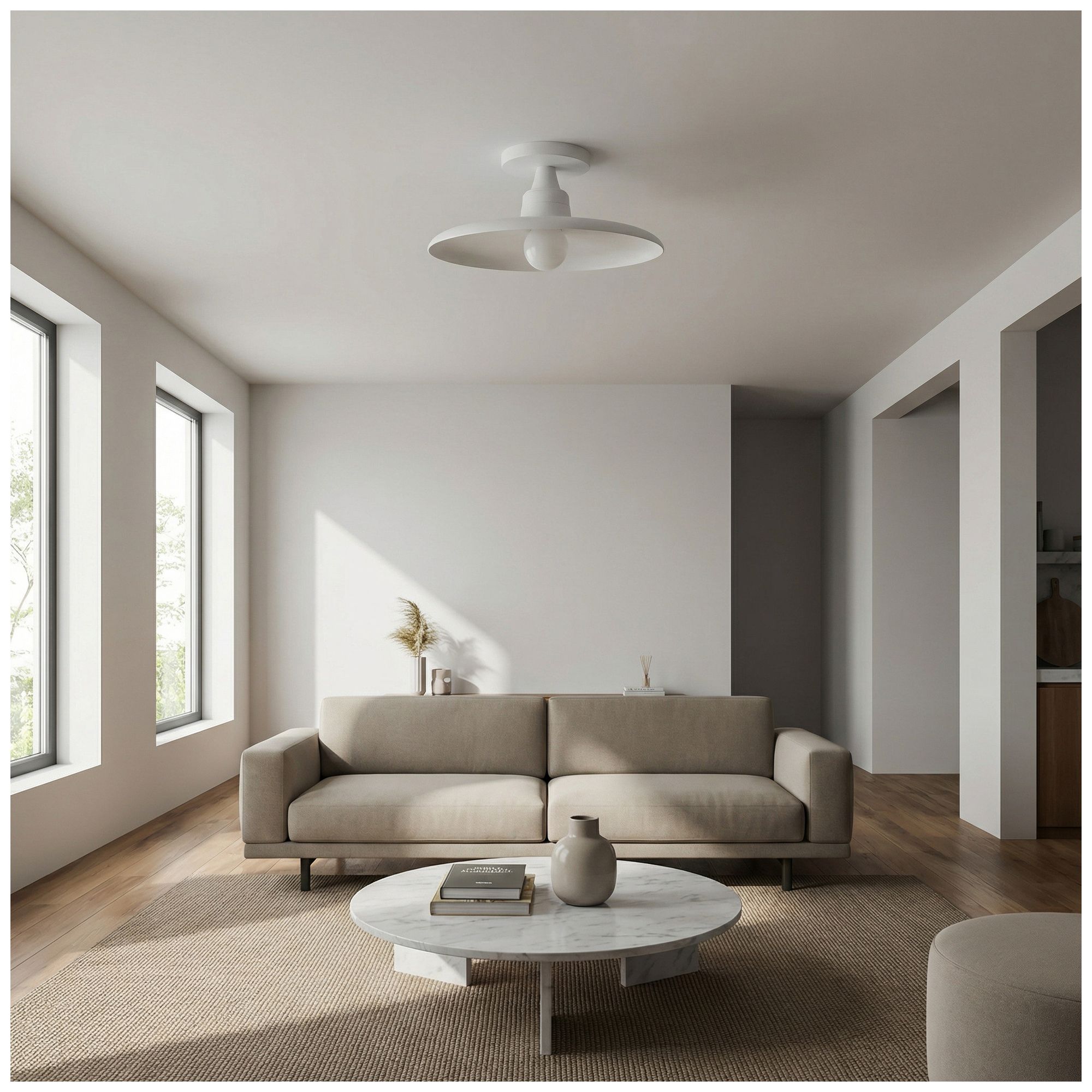 Image 6 Quentin 12" Wide Matte White Flush Mount more views