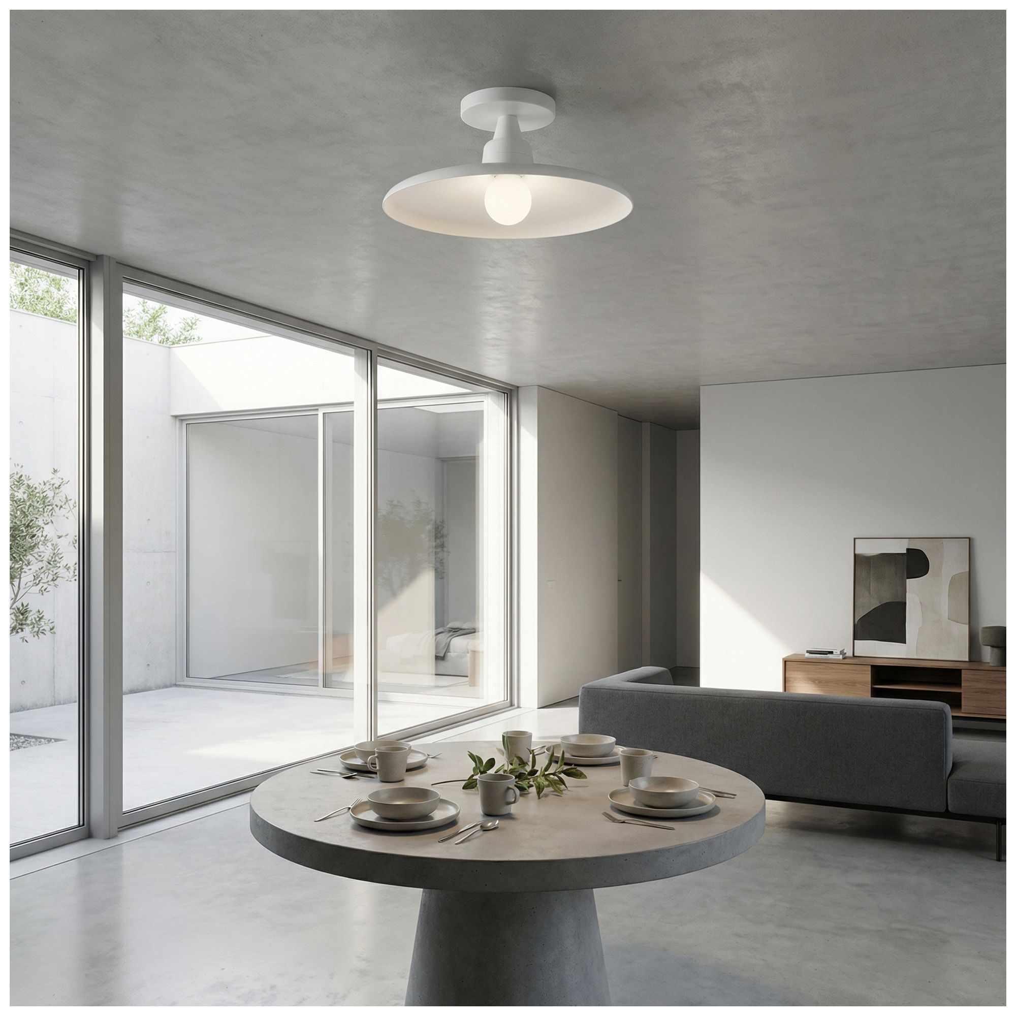 Image 7 Quentin 12" Wide Matte White Flush Mount more views