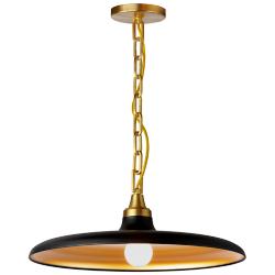 Quentin 18" Wide Aged Brass and Matte Black Pendant Light