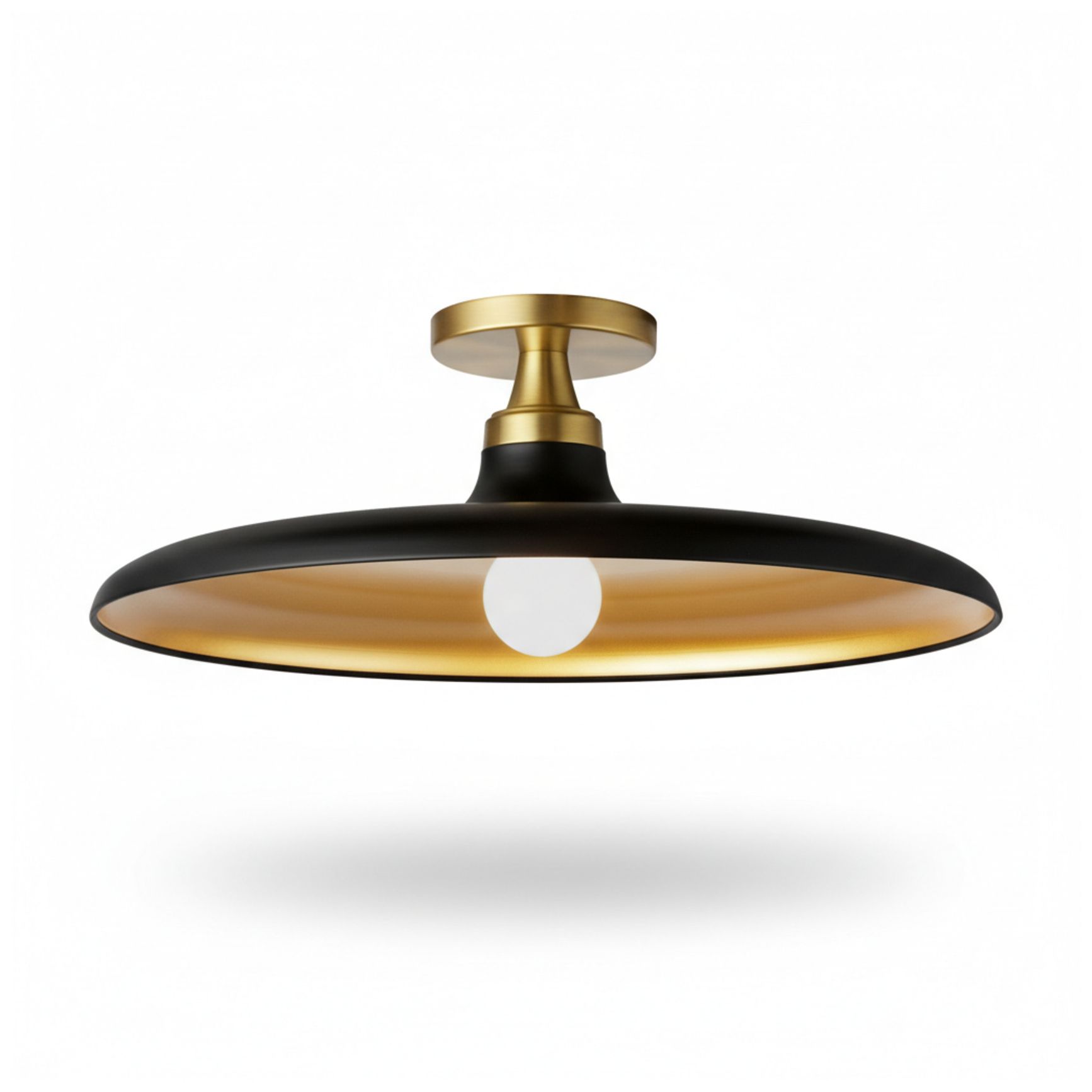 Image 2 Quentin 18" Wide Matte Black, Gold, Aged Brass Flush Mount more views