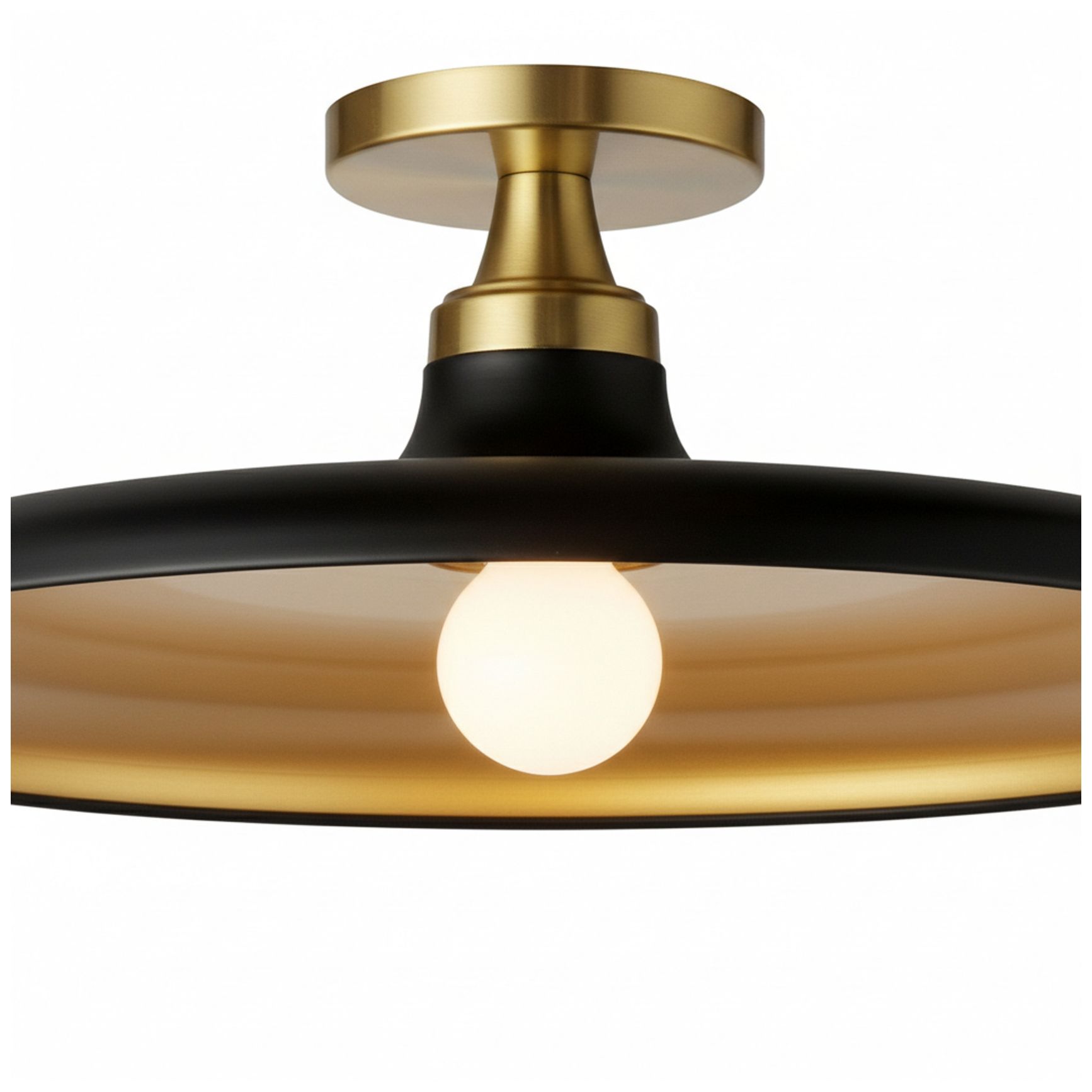 Image 3 Quentin 18" Wide Matte Black, Gold, Aged Brass Flush Mount more views