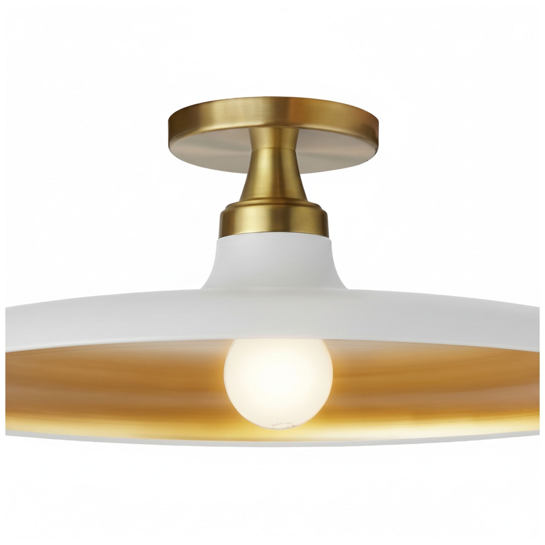 Image 3 Quentin 18" Wide Matte White, Gold, Aged Brass Flush Mount more views