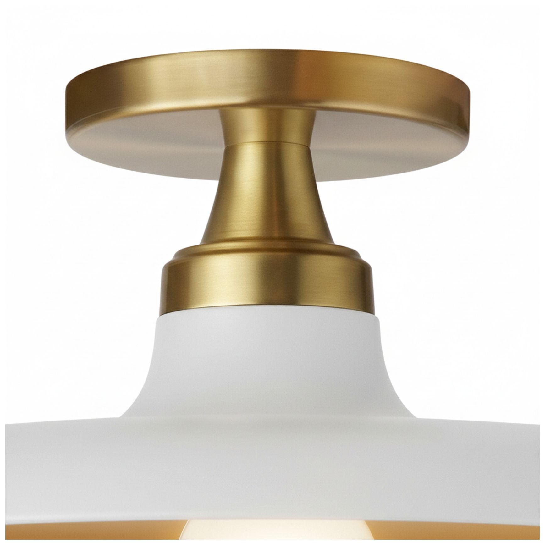 Image 4 Quentin 18" Wide Matte White, Gold, Aged Brass Flush Mount more views