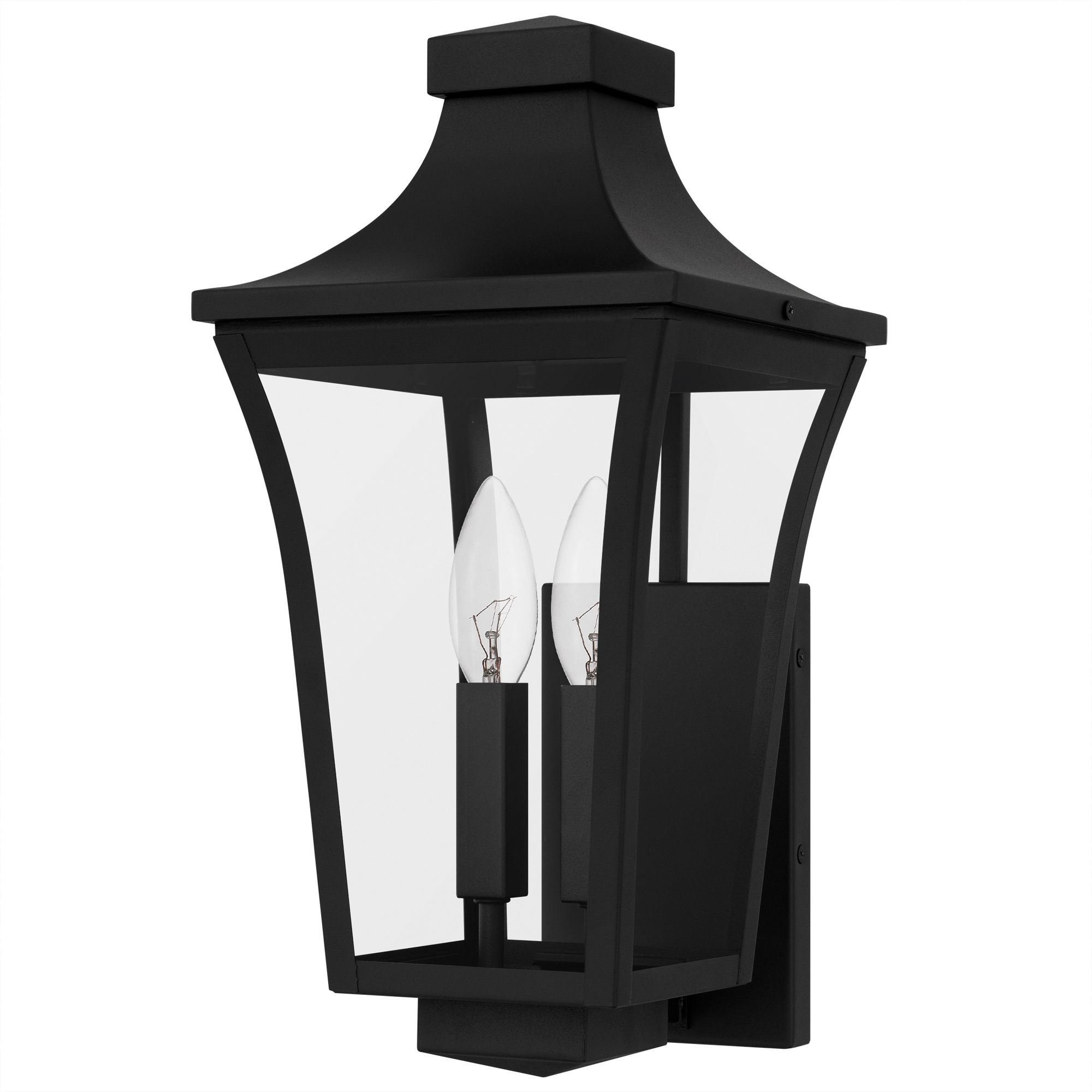 Image 2 Quentin 2-Light Earth Black Outdoor Wall Lantern more views