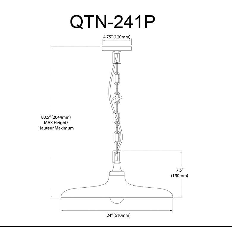 Image 4 Quentin 24" Wide Black and Aged Brass Pendant Light more views