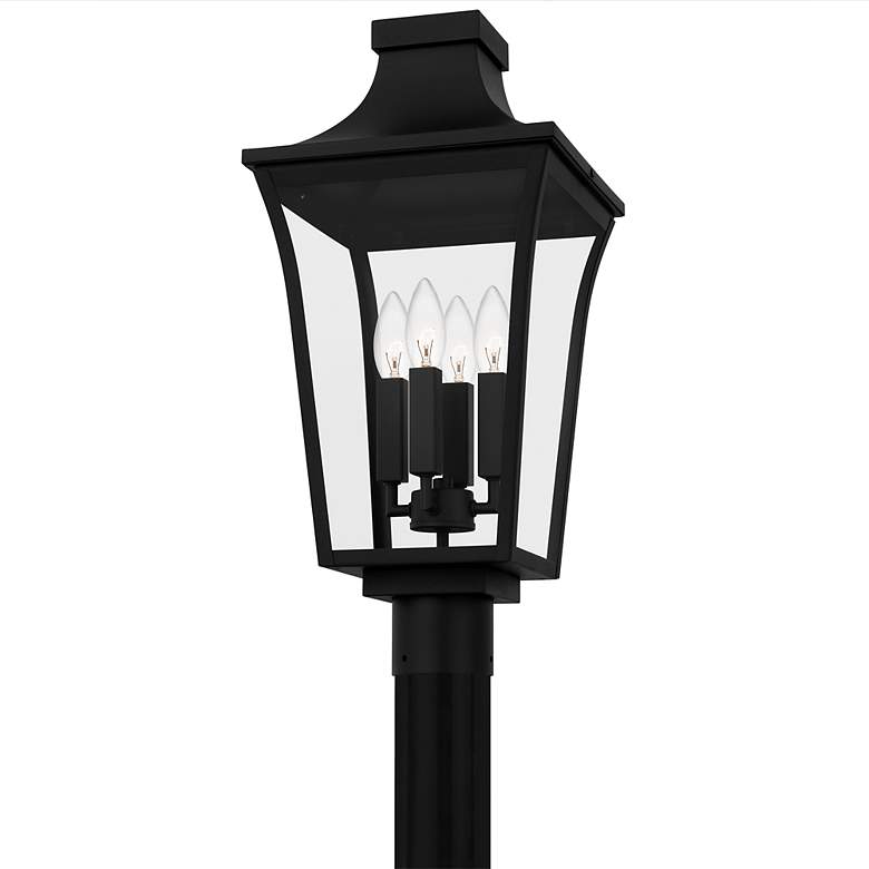 Image 4 Quentin 4-Light Earth Black Outdoor Post Lantern more views