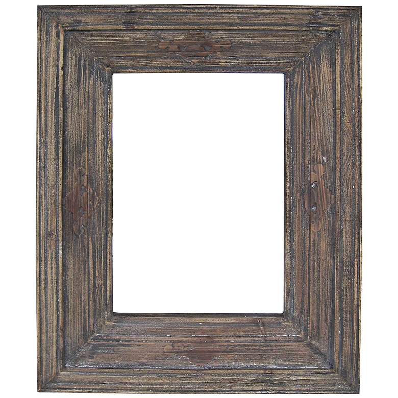 Image 1 Quentin Distressed Wood 28 inch x 36 inch Rectangular Wall Mirror