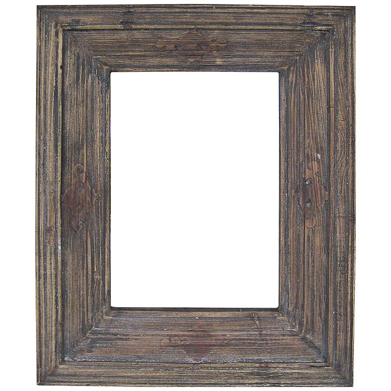 Image 1 Quentin Distressed Wood 28" x 36" Rectangular Wall Mirror