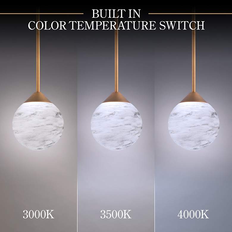 Image 2 Quest 8"H x 40"W 3-Light Crystal Multi-Light Pendant in Aged Bras more views