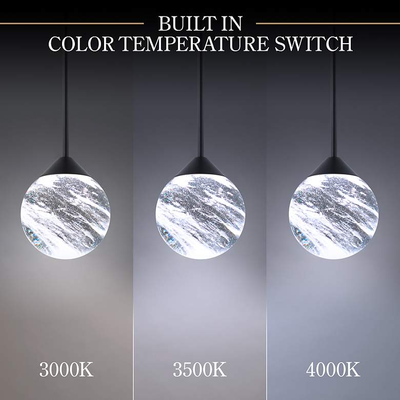 Image 2 Quest 8"H x 40"W 5-Light Crystal Multi-Light Pendant in Black more views