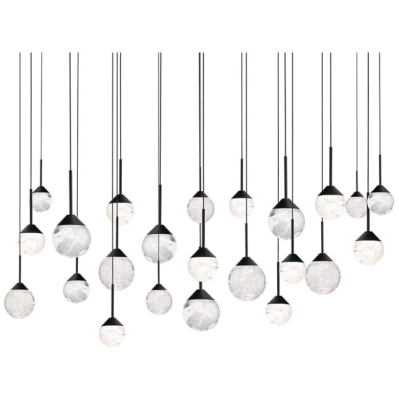 Image 1 Quest 8"H x 53"W 23-Light Crystal Multi-Light Pendant in Black