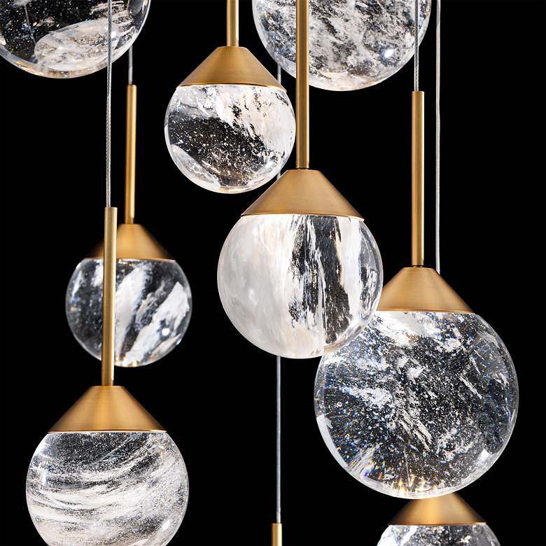 Image 4 Quest 8"H x 53"W 23-Light Crystal Multi-Light Pendant in Black more views
