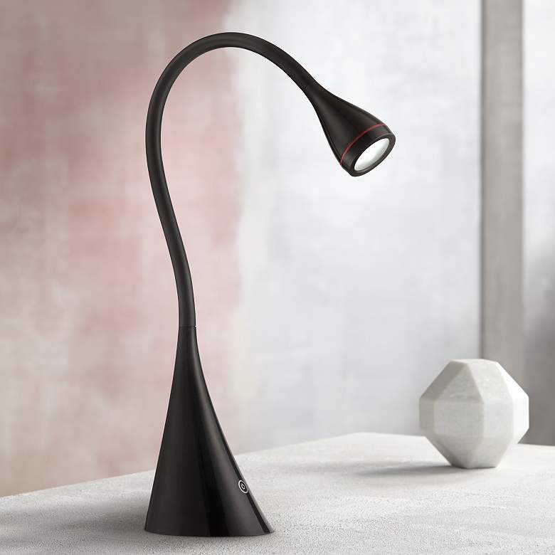 Image 1 Quest Gooseneck Black LED Desk Lamp by 360 Lighting