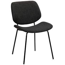 Image1 of Quest Modern Dining Accent Chair in Charcoal Upholstery