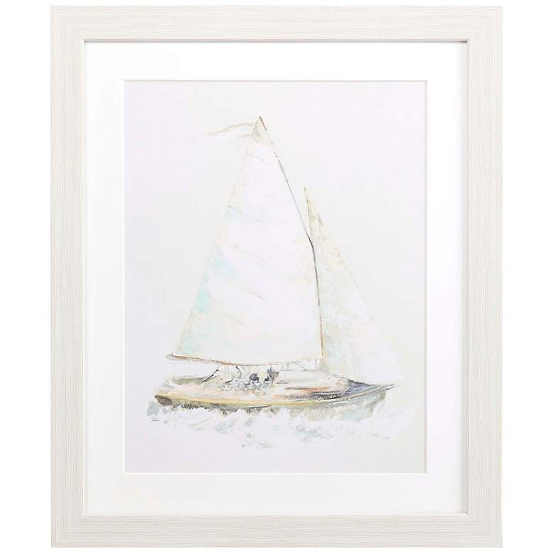 Image 1 Quiet Sailboat I 36" High Framed Giclee Wall Art